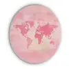 Wereldkaart - Roze - Vaag Akoestische PET Vilt - Rond klein -3d