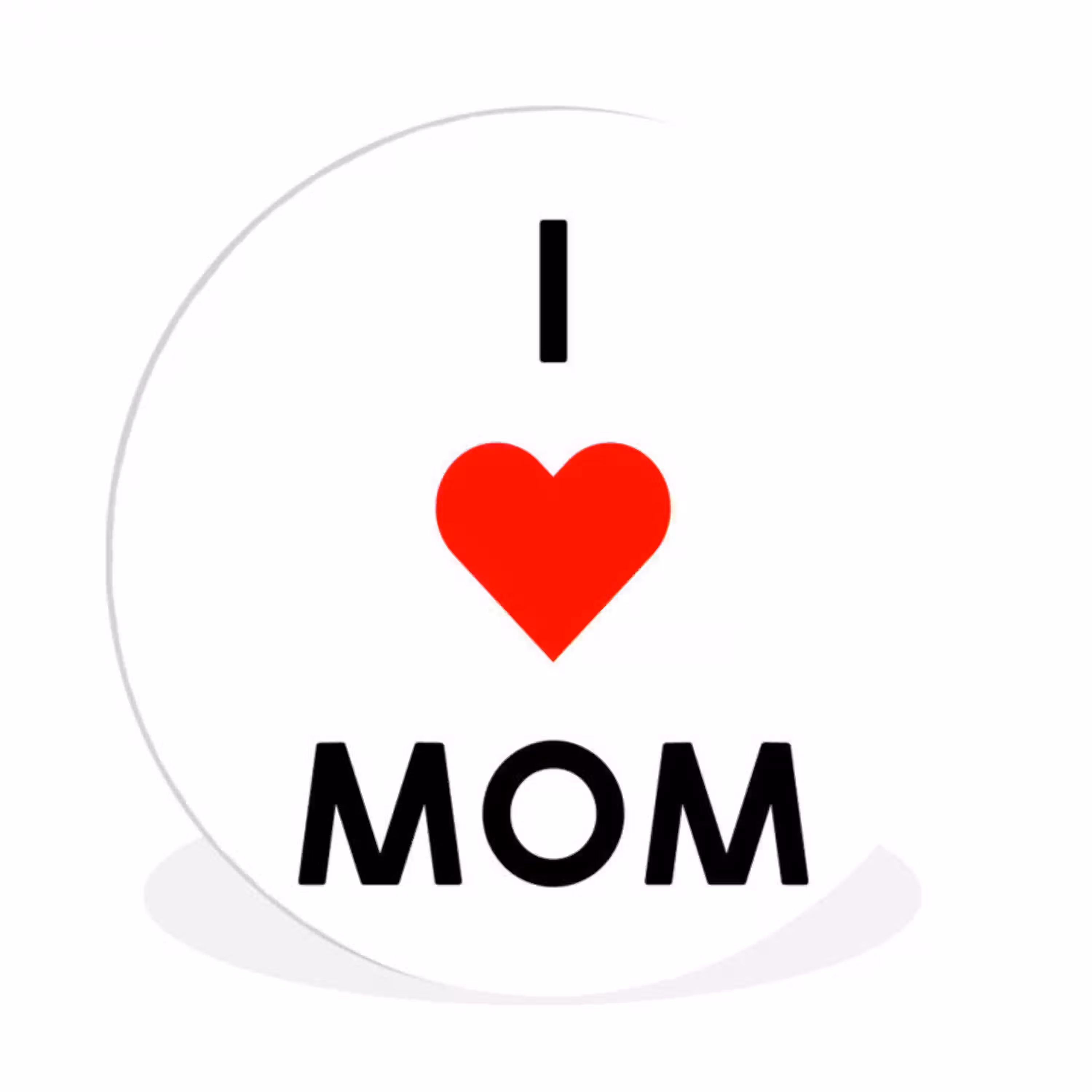 Spreuken - Quotes I Love Mom - Moederdag - Mama - Mama cadeau Wandcirkel kunststof plaat 5mm dik klein -3d