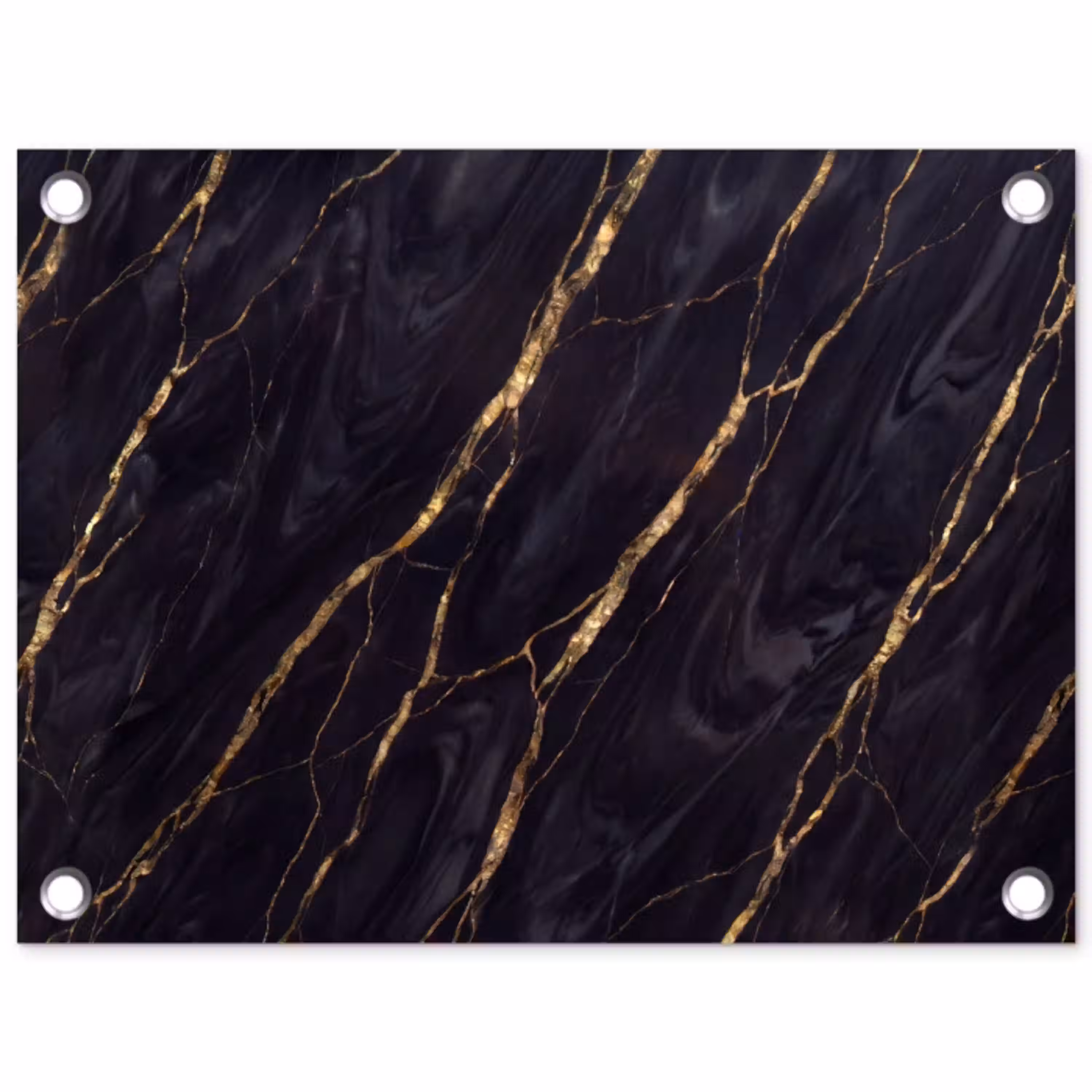 Marmer - Gouden aders - Abstract - Zwart tuinposter los doek klein -3d