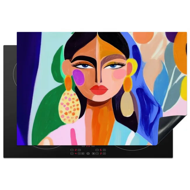 Portret - Vrouw - Modern Inductie beschermer vinyl 3mm klein -3d