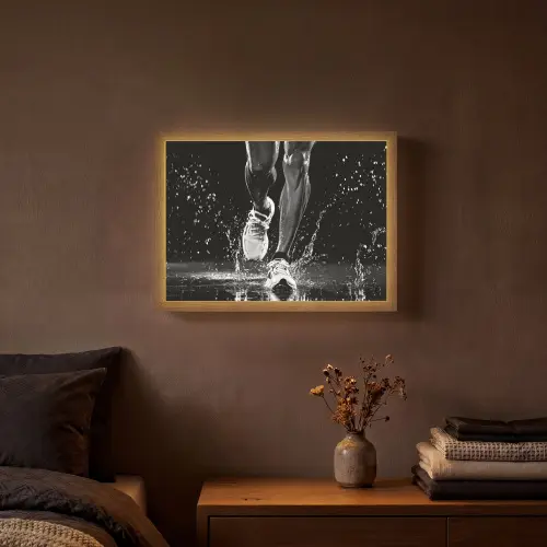 Hardloopschoenen - Rennen - Druppels - Zwart Light Box met batterij (Wandlamp) middel -sfeer4