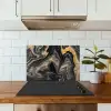Marmer - Acryl - Goud - Luxe - Abstract keuken achterwand spatscherm klein -sfeer2