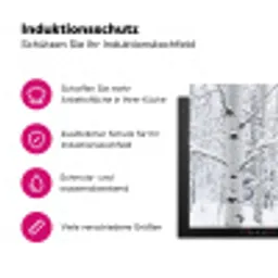 Berkenbomen - Sneeuw - Winter - Bos - Wit Inductie beschermer vinyl 3mm klein -zzzzzzz-lf-ups