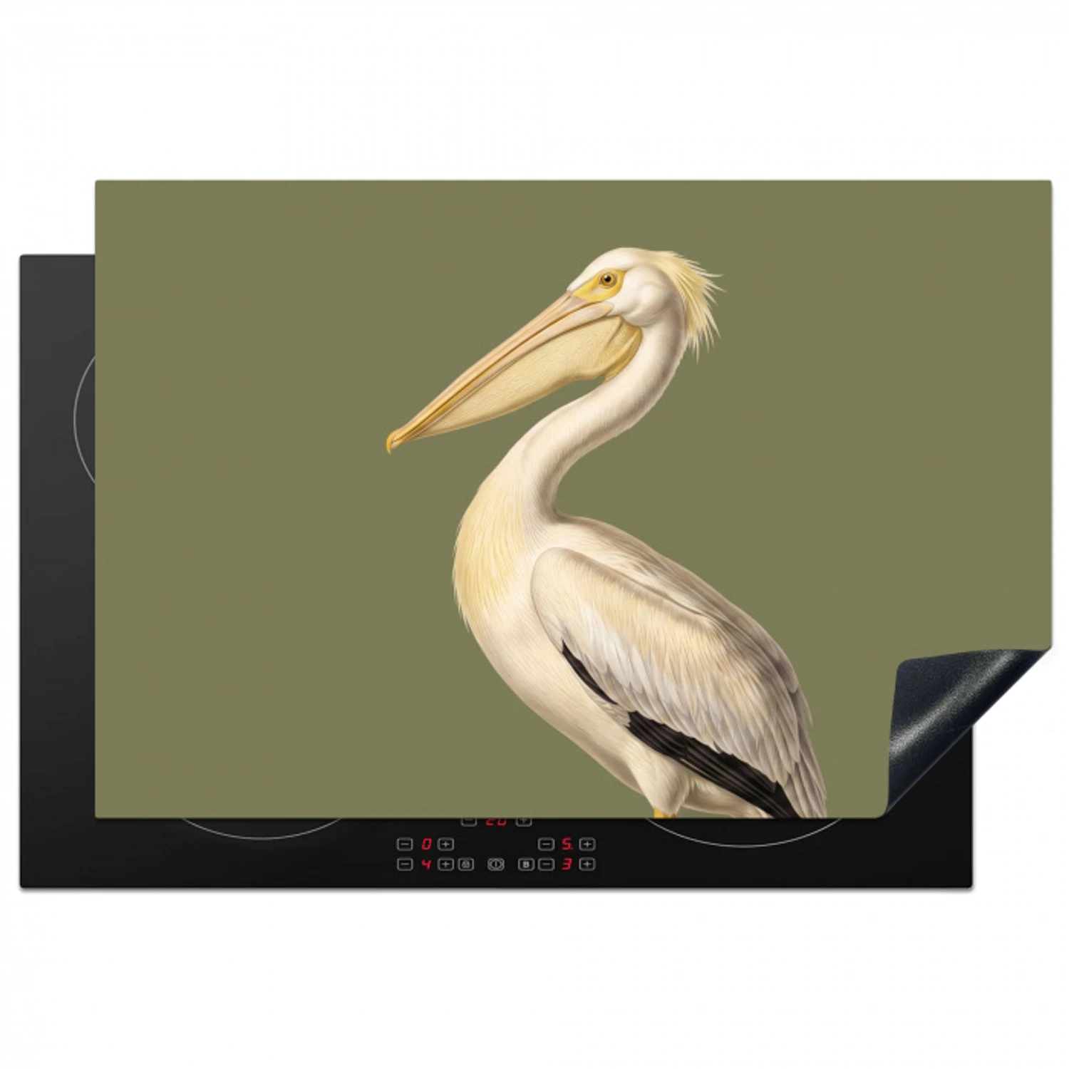 Pelikaan - Wit - Vogel - Klassiek - Natuur Inductie beschermer vinyl 3mm klein -3d