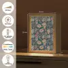 Botanisch - Patroon - Blauw Light Box met kabel (Tafellamp) klein 925 -USP_NL