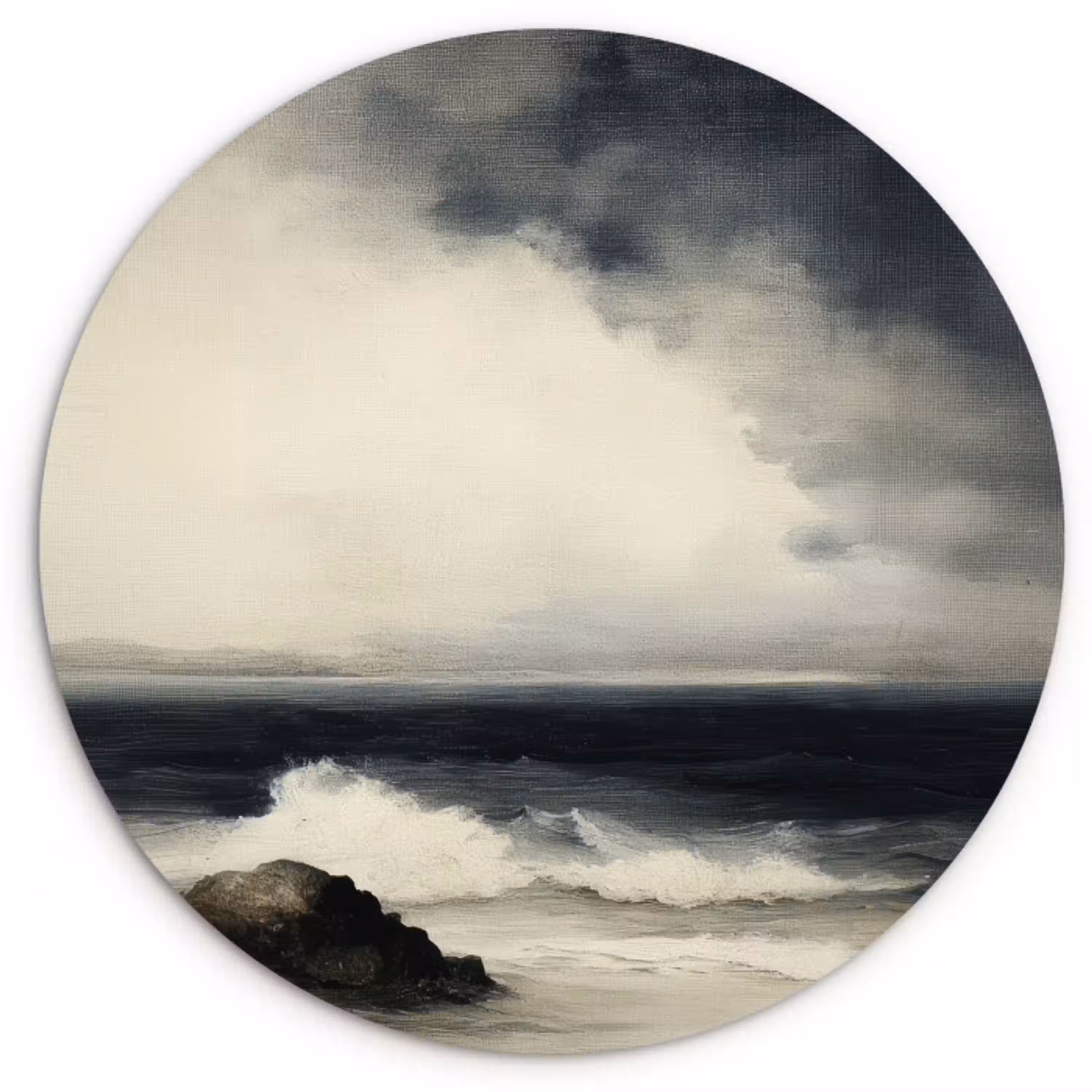 Zee - Rotsen - Storm Wandcirkel kunststof plaat 5mm dik klein -3d