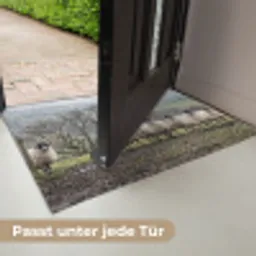 Schapen - Rij - Weide - Dieren - Platteland Deurmat klein -USP_DE