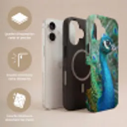 Pauw - Veren - Blauw Toughcase MagSafe Apple iPhone 17 klein -USP_Lagen_FR