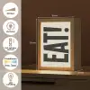 Eten - zwart - Japandi - Wit Light Box met kabel (Tafellamp) klein -USP_NL