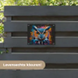 Uil met Intense Blik tuinposter los doek klein -sfeer3