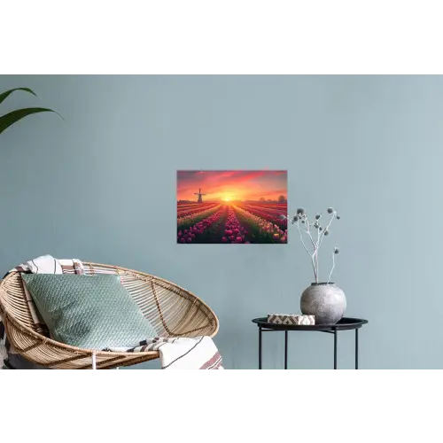 Windmolen - Zonsondergang - Landschap Muursticker klein -plant