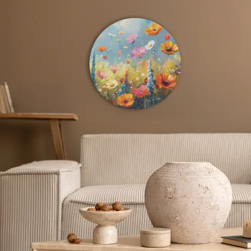 Bloemen - Natuur - Botanisch - Kunst Akoestische PET Vilt - Rond klein -sfeer1
