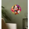Vrouw - Abstract - Kleurrijk Wandcirkel plexiglas klein -sfeer3