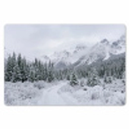Weg - Bergen - Sneeuw - Naaldbos - Avontuurlijk Placemat vinyl groot -zzsfeer1_Kitchenyeah-website