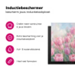 Tulpen - Veld - Lente - Roze Inductie beschermer vinyl 3mm klein -wsfeer2_website