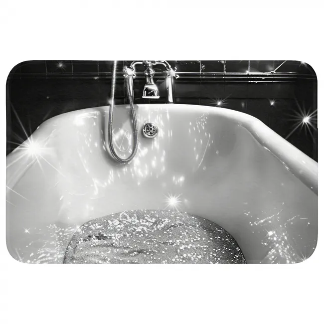 Badematte - Badewanne - Glitter - Schwarz und Weiß - Badezimmer