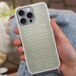 Krokodillenleer - Schubben - Groen Hoesje iPhone 16 Pro Max met koord klein -sfeer3