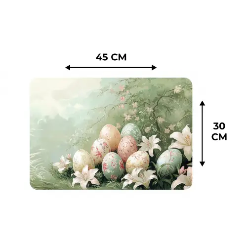Paaseieren - Pasteltinten - Bloemen Placemat vinyl groot -specs