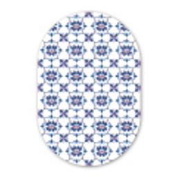 Modern - Patroon - Blauw - Roze Wandcirkel Ovaal Aluminium middel 839 -3d