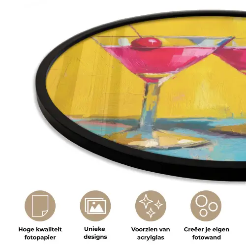 Glazen - Cocktail - Citroen - Kers Fotolijst rond zonder passe partout klein -closeup_NL