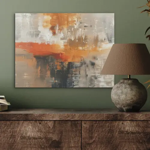 Moderne kunst - Abstract - Goud - Grijs PET vilt klein -sfeer2