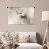Bloem - Beige - Verf - Schaduw Wandkleed katoen middel -sfeer4