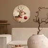 Kerst - Hert - Gewei - Kerstbal - Rendier Wandcirkel kunststof plaat 5mm dik klein -sfeer1
