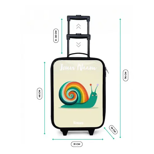 Slak - Regenboog - Kleurrijk Kinderkoffer - Zwart klein -productfoto_formaten