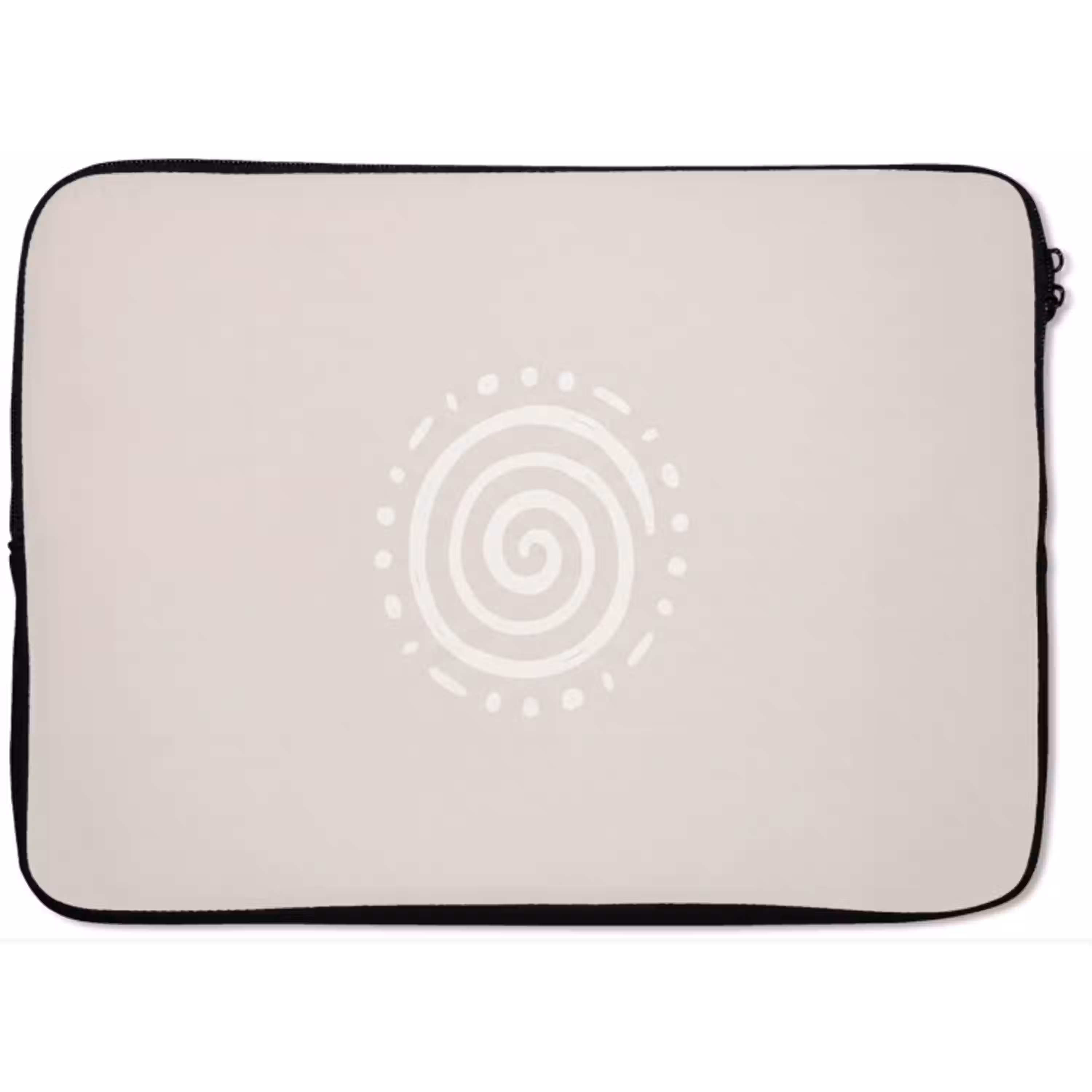 Symbool - Spiraal - Abstract - Minimalistisch - Beige laptophoes neopreen klein -zkaufland3dotto