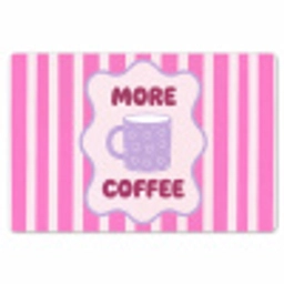 More coffee - Roze - Paars - Strepen - Mok Placemat vinyl groot -zzsfeer1_Kitchenyeah-website