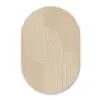 Parallelle lijnen - Lichte textuur - Beige Wandcirkel Ovaal Forex klein -3d
