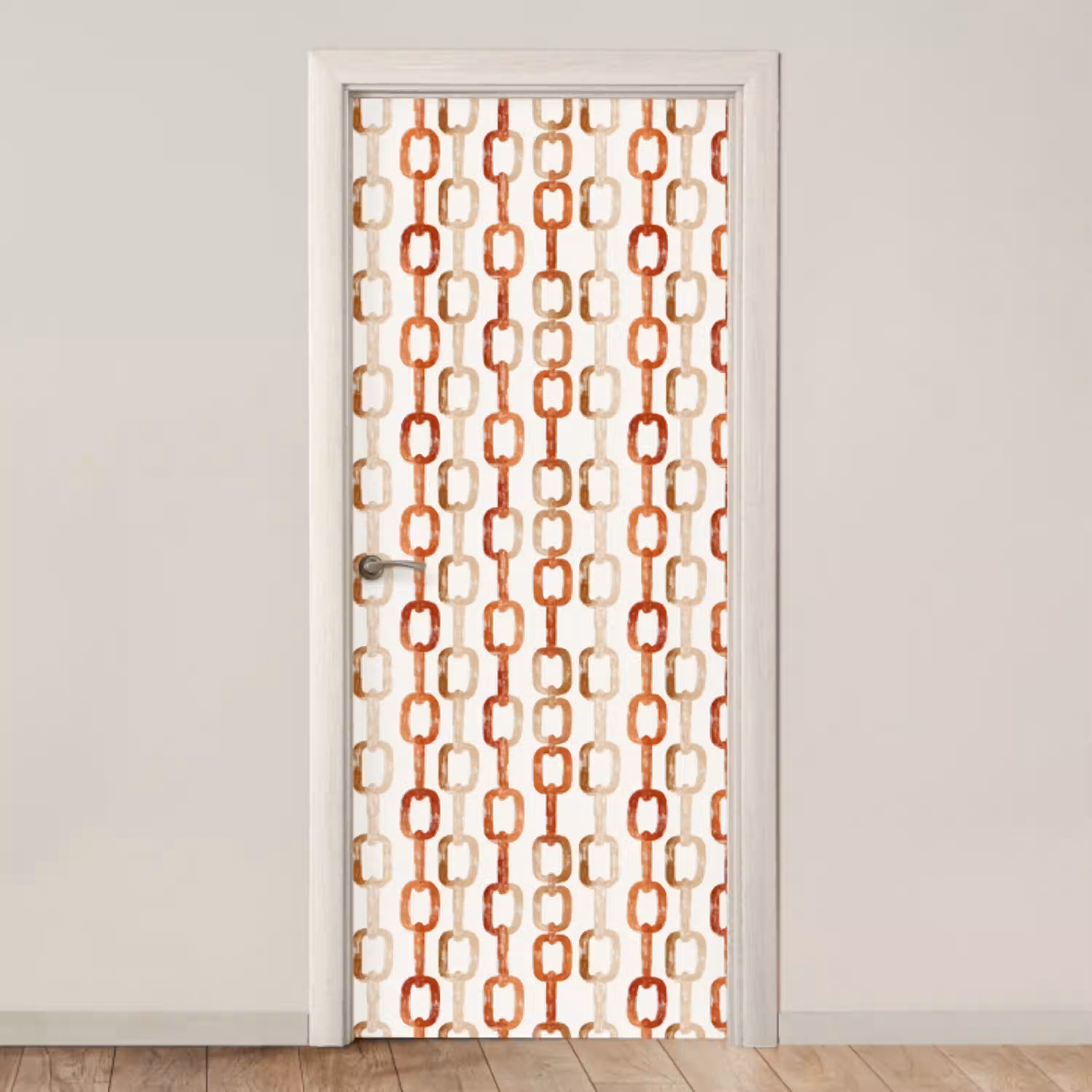 Schakels - Patroon - Aquarel - Terracotta deurposter klein 289 -3d_beige