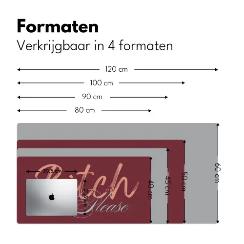 Bitch please - Rood - Blauw Muismat XXL klein -sfeer5