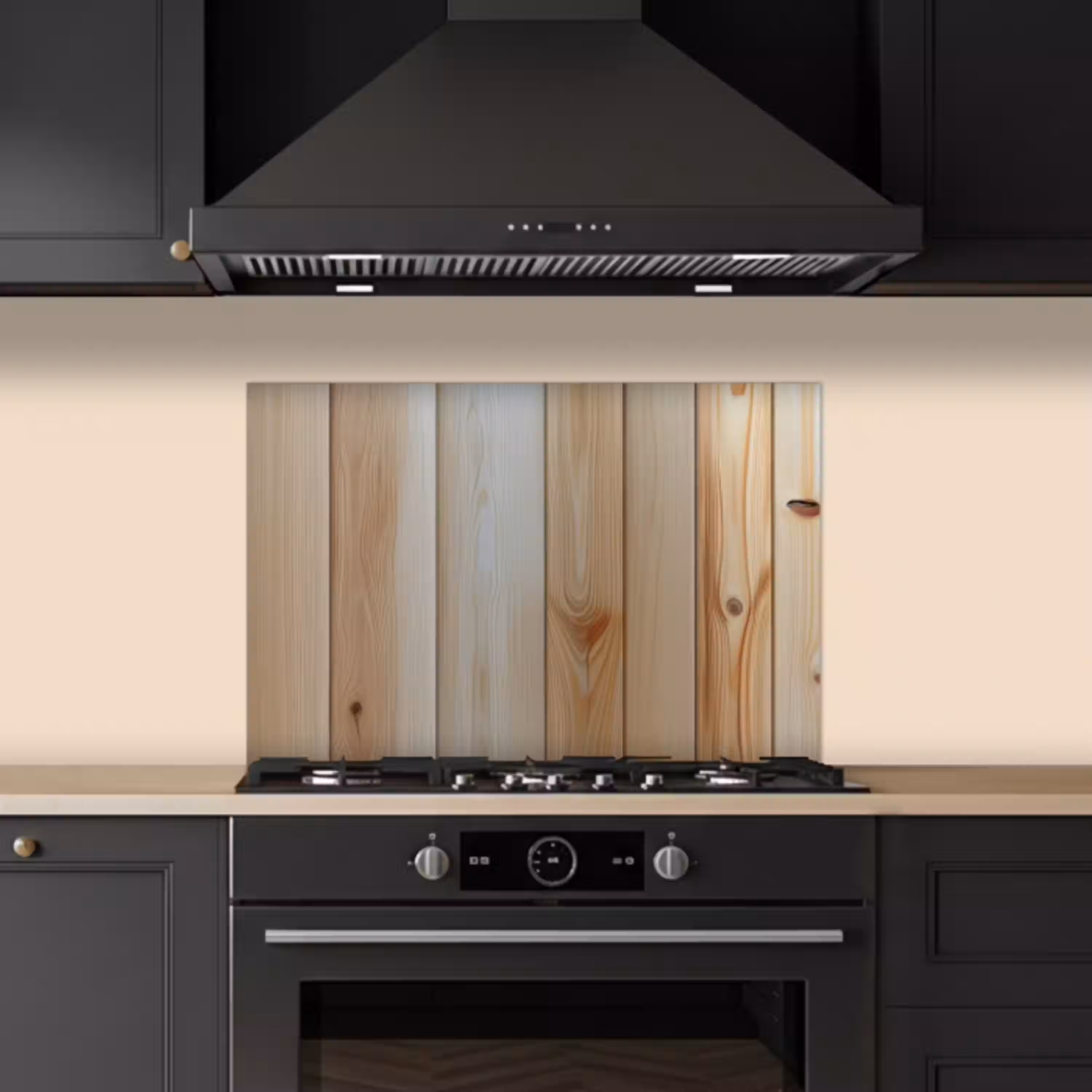 Hout - Planken - Licht keuken achterwand spatscherm klein -sfeer1
