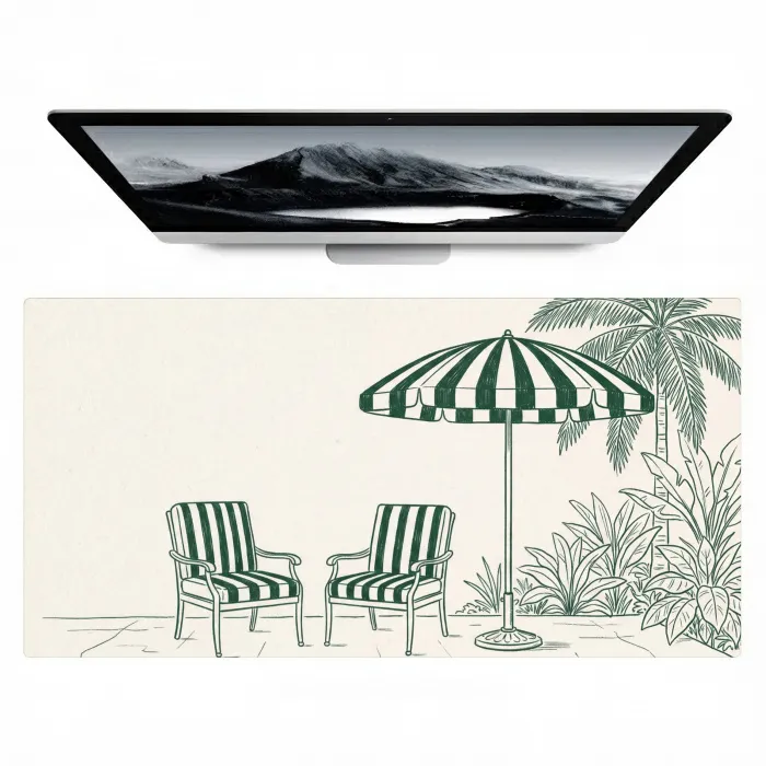 Terras - Illustratie - Groen Muismat XXL klein -zzz3d