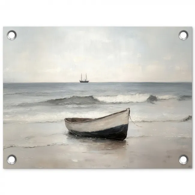 Roeiboot - Zee - Horizon tuinposter los doek klein -3d