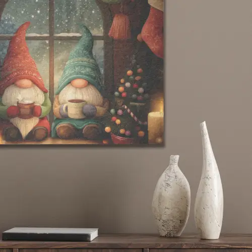Gnooms - Kerst - Raam - Kleurrijk PET vilt klein -sfeer6_closeup