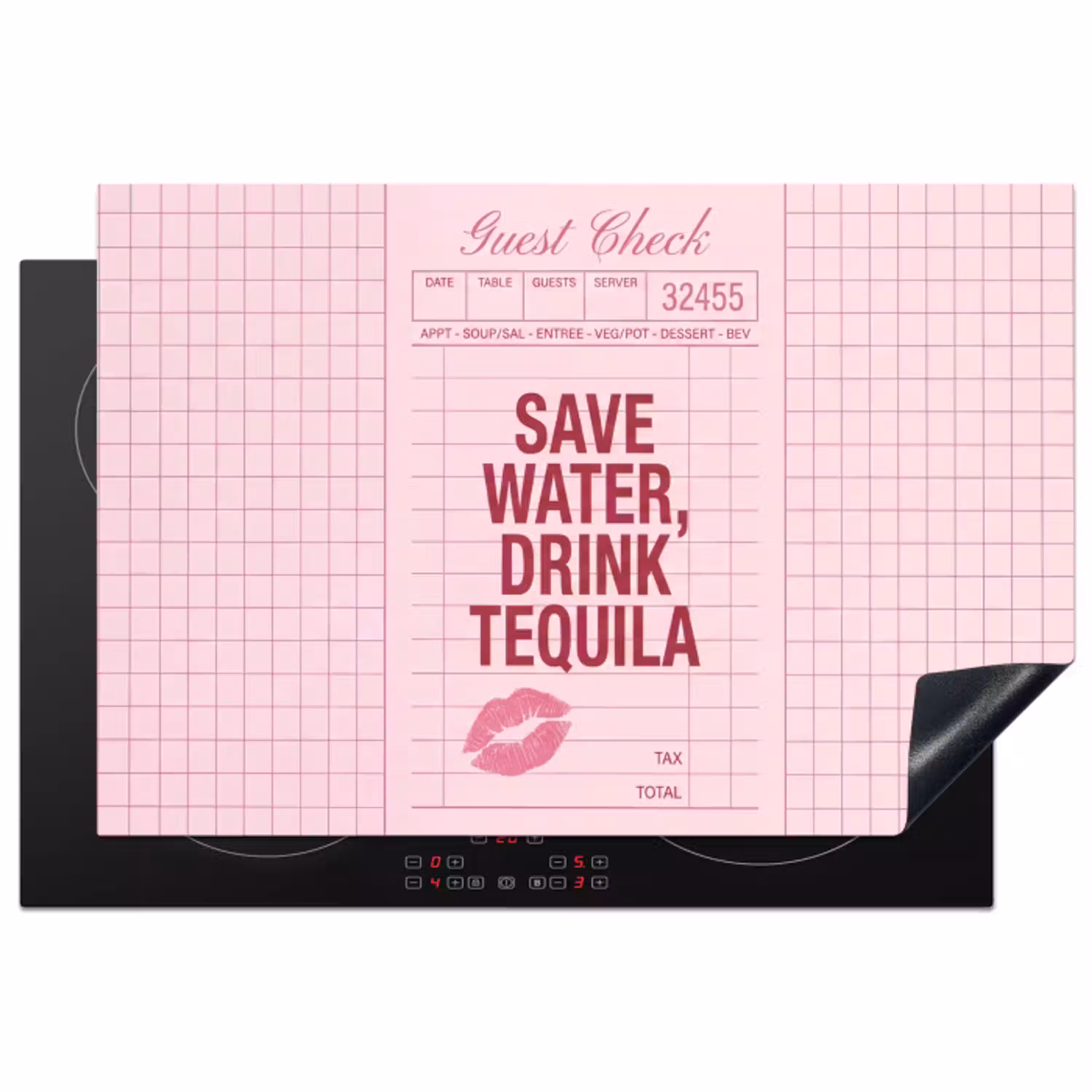 Humor - Drank - Tekst - Roze Inductie beschermer vinyl 3mm klein -3d