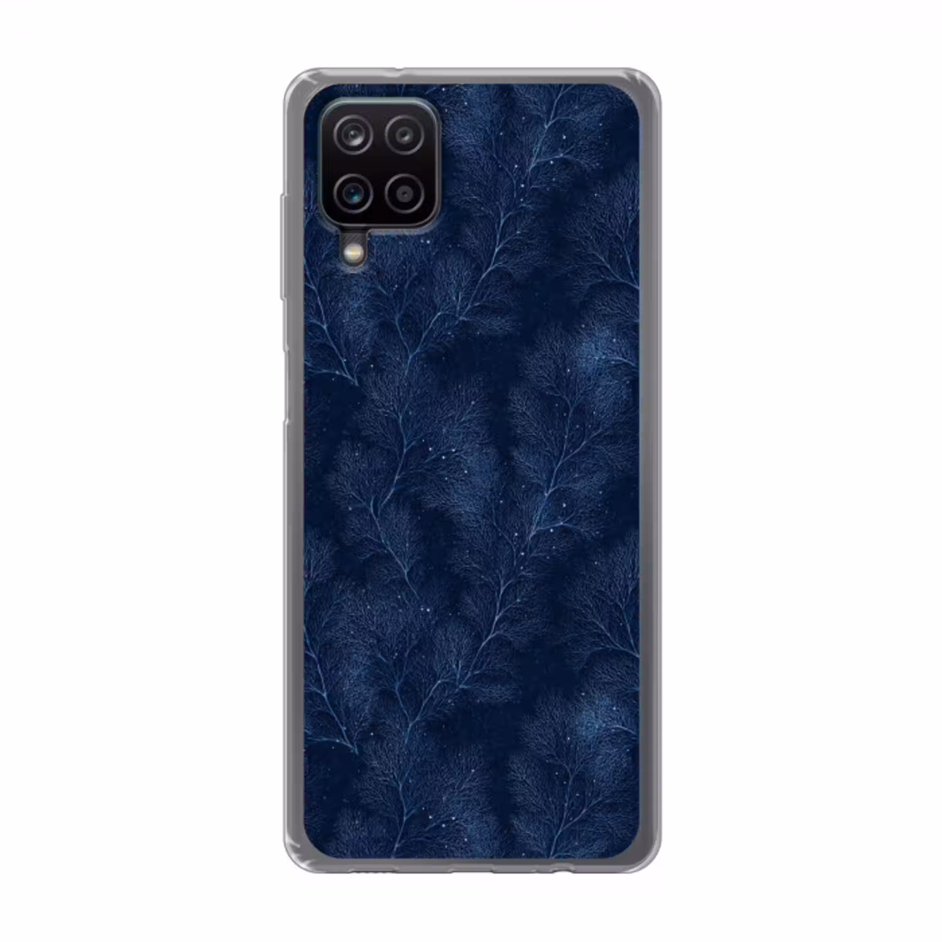 Koraal - Takken - Patroon - Nachtblauw Telefoonhoesje Samsung Galaxy A12 klein 372 -3d