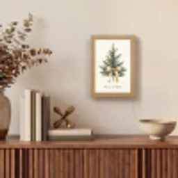 Kerstboom - Kerst - Merry Christmas - Beige Light Box met kabel (Tafellamp) klein -sfeer2
