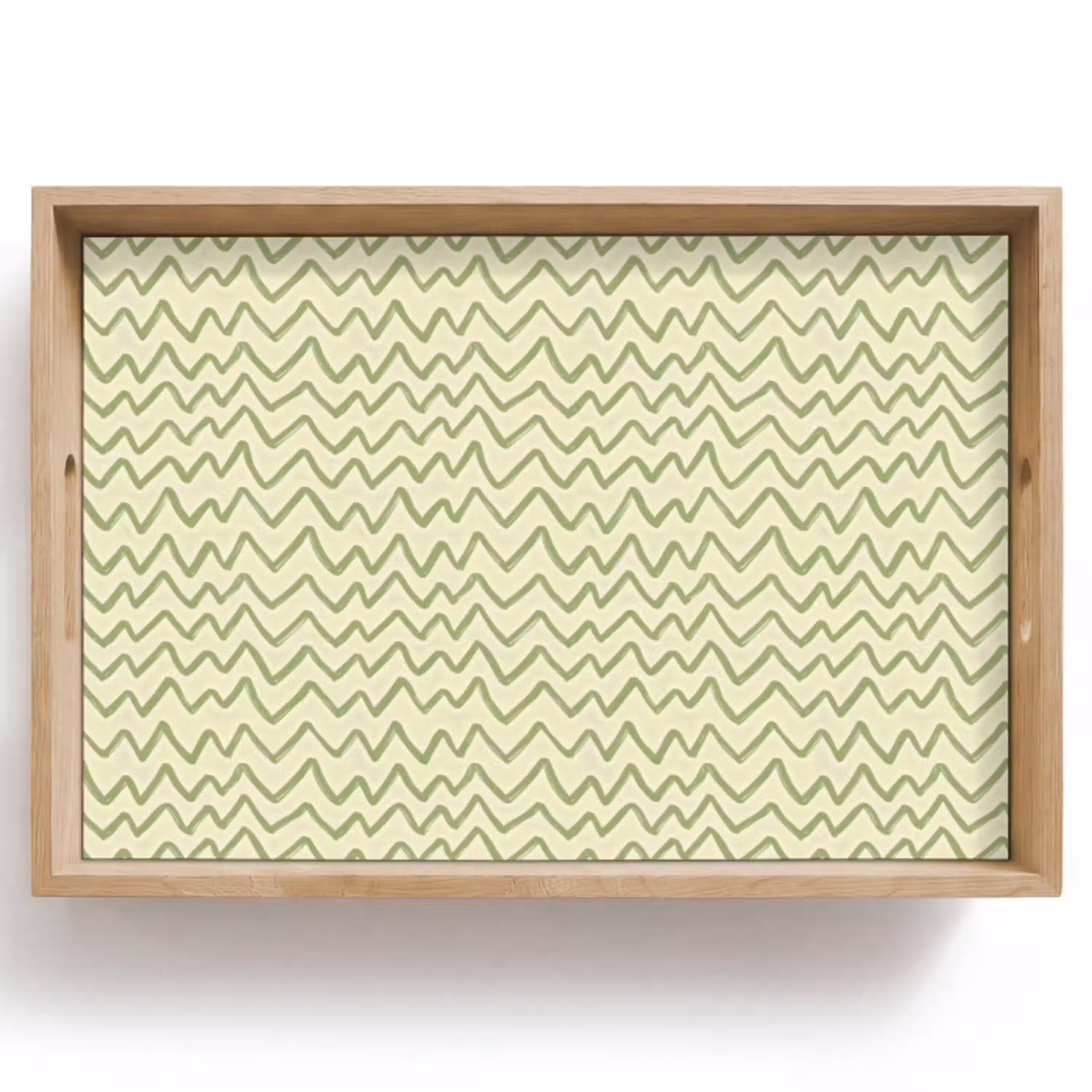 Saliegroen - Zigzag - Handgetekend - Patroon Dienblad Rechthoek middel 910 -z3d_shopping