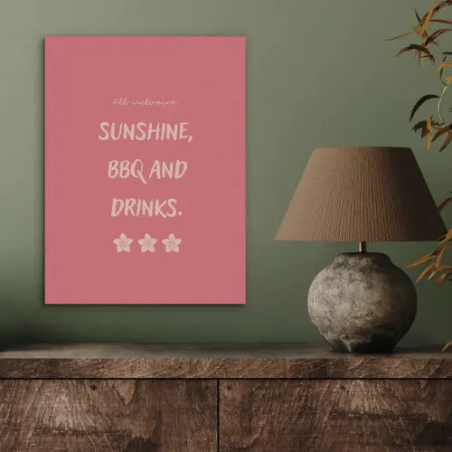 BBQ - Quote - Roze - Zomer PET vilt klein -sfeer2