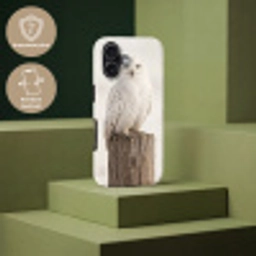 Sneeuwuil - Paal - Winter - Portret - Majestueus Toughcase MagSafe Apple iPhone 17 klein -USP_PrintM_NL