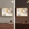 Marmer - Grijs - Goud Light Box met batterij (Wandlamp) middel -sfeer3