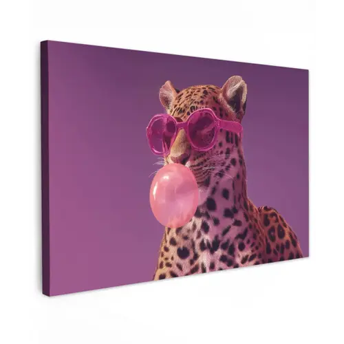 Panter - Zonnebril - Kauwgombel - Roze canvas 2cm klein -z3d