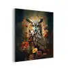 Uil - Vogel - Bloemen - Planten - Botanisch aluminium wit klein -3d