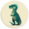 Dinosaurus - Turquoise - Stekels Wandcirkel kunststof plaat 5mm dik klein -3d