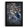 Kerstbal - Versierd - Blauw fotolijst zwart zonder passe partout klein -3d