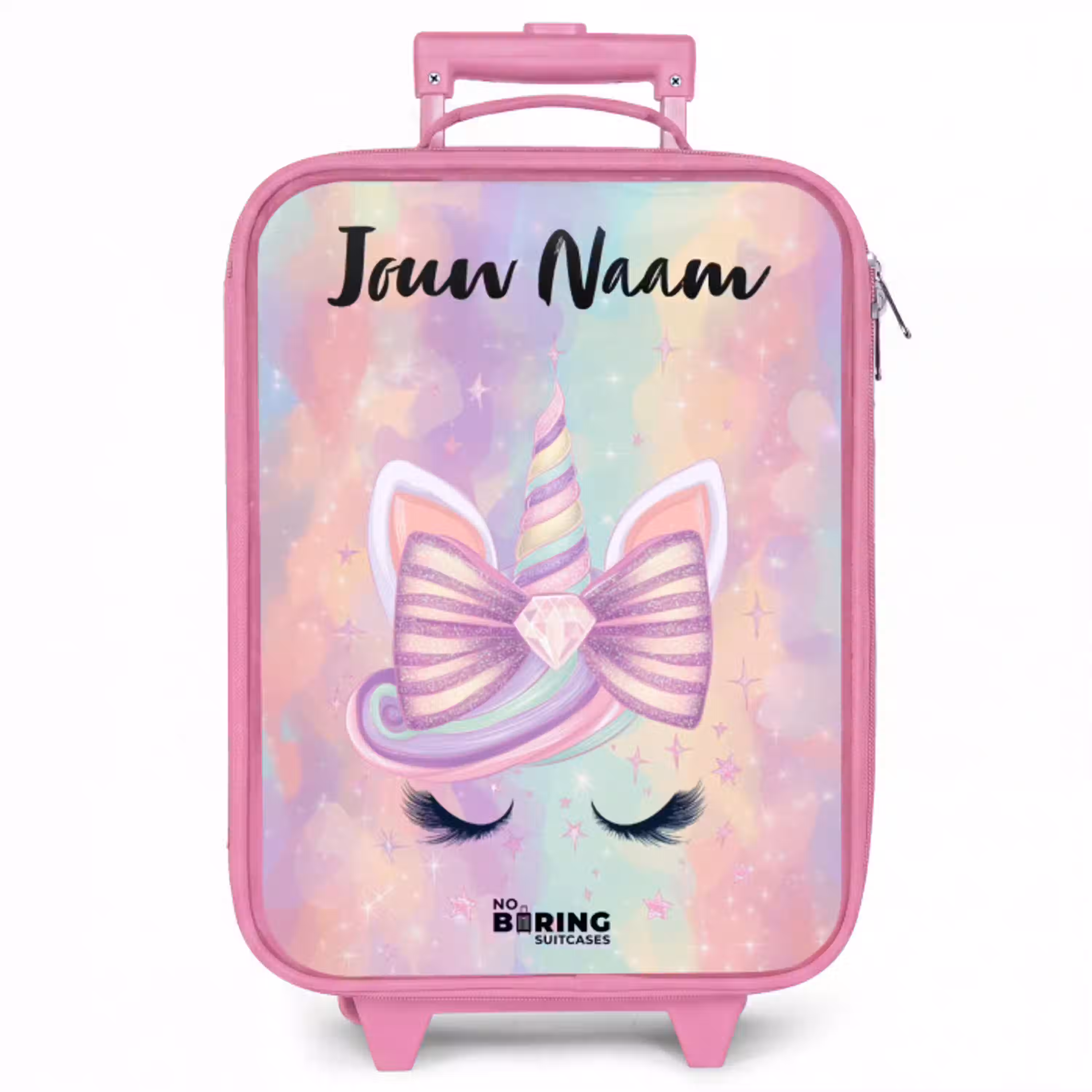 Eenhoorn - Glitters - Regenboog - Pastel Kinderkoffer - Roze klein -zzz_website3d