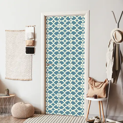Patroon - Symmetrisch - Blauw deurposter klein 289 -sfeer6